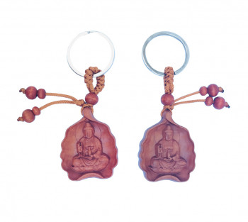 2 Chaveiros de Madeira Kuanyin - 8cm