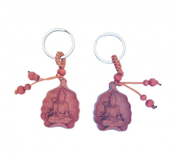 2 Chaveiros de Madeira Bodisatva - 8cm