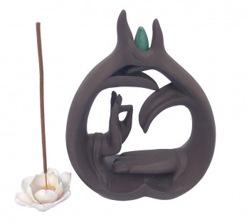 Incensario Cerâmica Cascata F. Lotus - 20cm