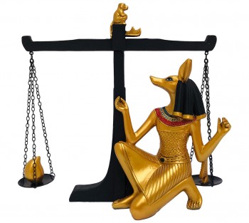 Anubis Dourado com Balança -25cm