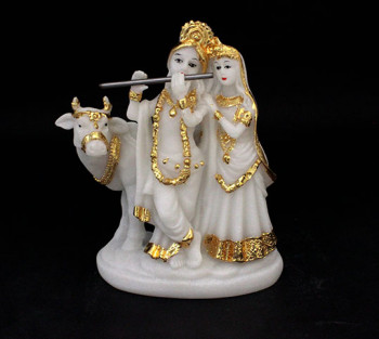 Radha e Krishna (branco) - 15cm