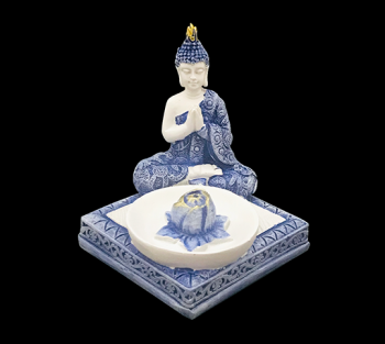Incensário Budha Tailandes Azul - 8cm