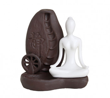 Incensário Cerâmica Cascata Yoga - 11cm (Ler Descrição)