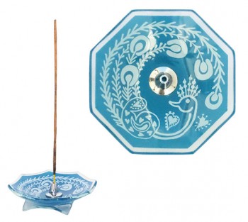 Incensario de vidro Pavão - 8,5cm