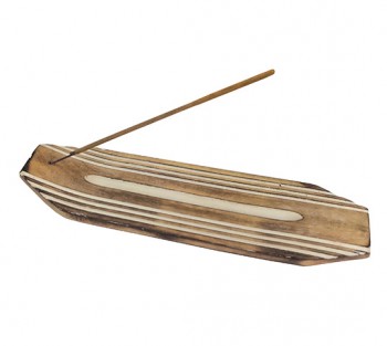 Incensário Largo de Madeira - 25,5cm