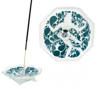 Incensario de vidro Shiva (verde) - 8,5cm