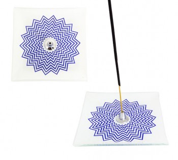 Incensário de vidro Mandala 12cm