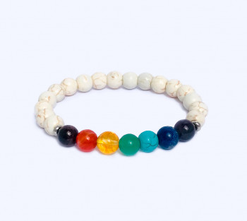 Pulseira 7 Chakras e Howlita