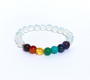 Pulseira 7 Chakras e Opalina