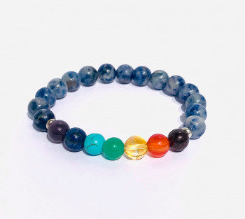 Pulseira 7 Chakras e Sodalita