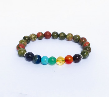 Pulseira 7 Chakras e Unaquita