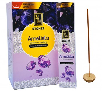 Pedras Ametista - Incenso Indiano Premium